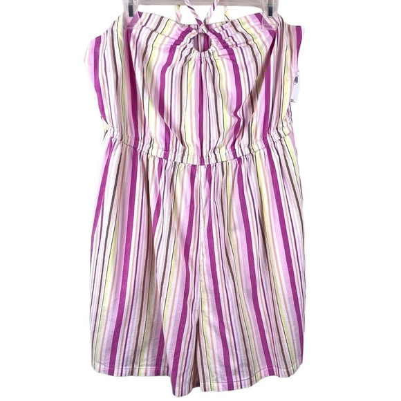NWT Old Navy Pink Striped Romper Size XL - Picture 1 of 9
